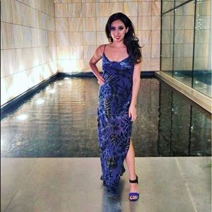 ABS Allen Schwartz Velvet Burnout Long Dress S 2